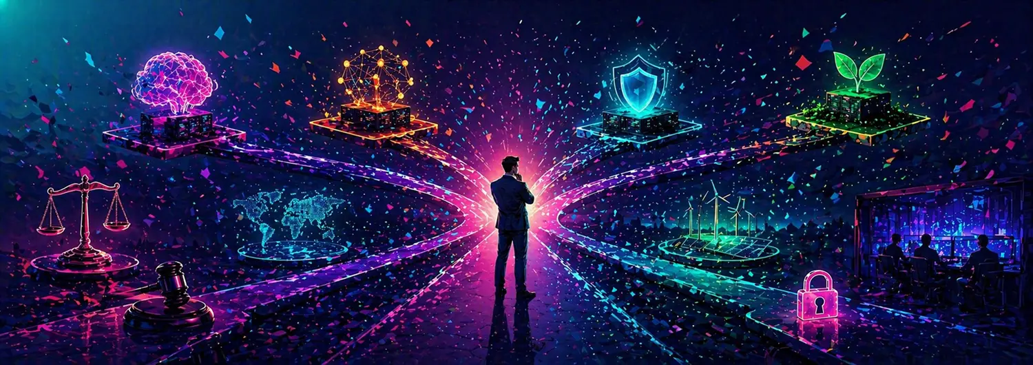 Die Anbieter-Frage Zukunftstechnologien wie KI, Blockchain, Nachhaltigkeit, Datensicherheit und globale Vernetzung im Fokus eines Entscheidungst